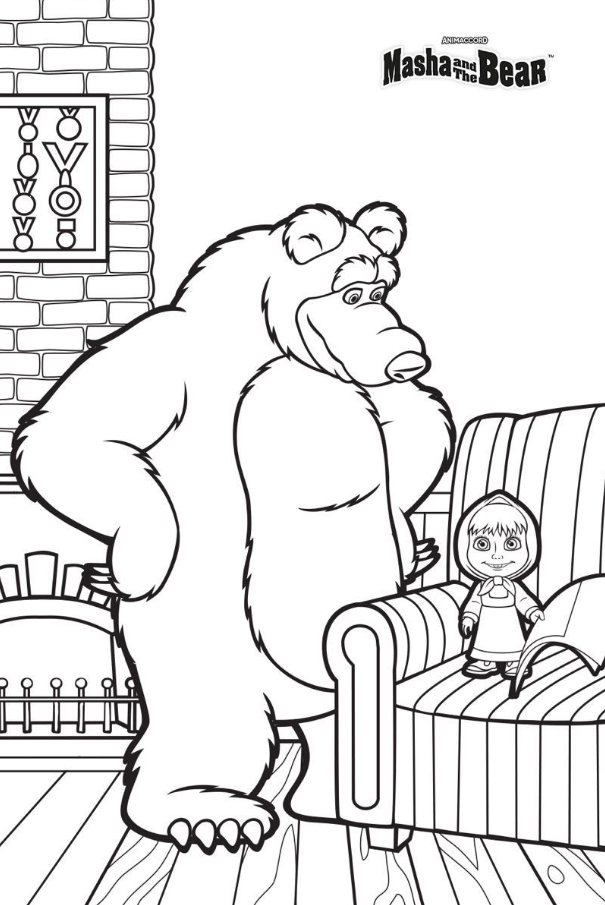 Maşa ve Koca Ayı Kış Macerası Boyama - Masha and the Bear Winter Adventure Coloring - تلوين مغامرة الشتاء لماشا والدب