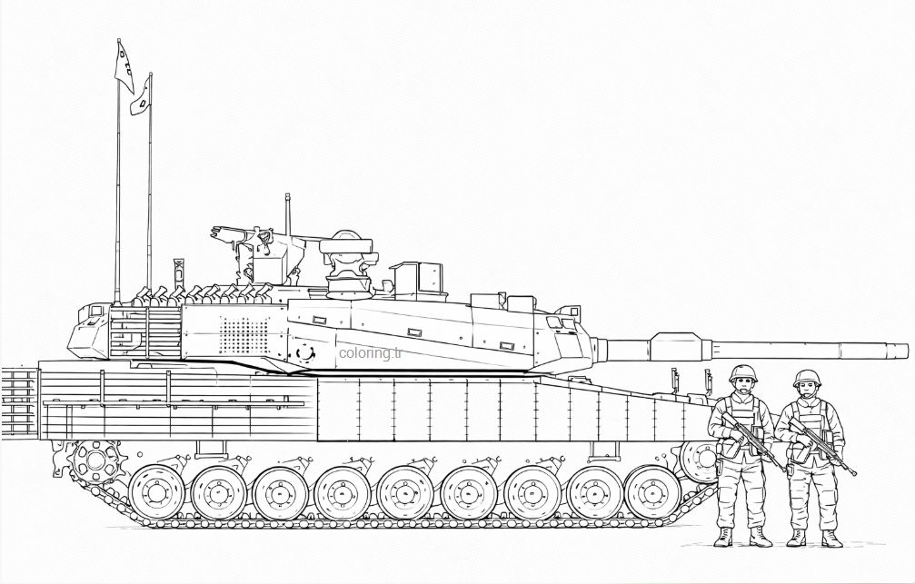 Türk Ana Muharebe Tankı ALtay Boyama Sayfası indir - Turkish tank altay