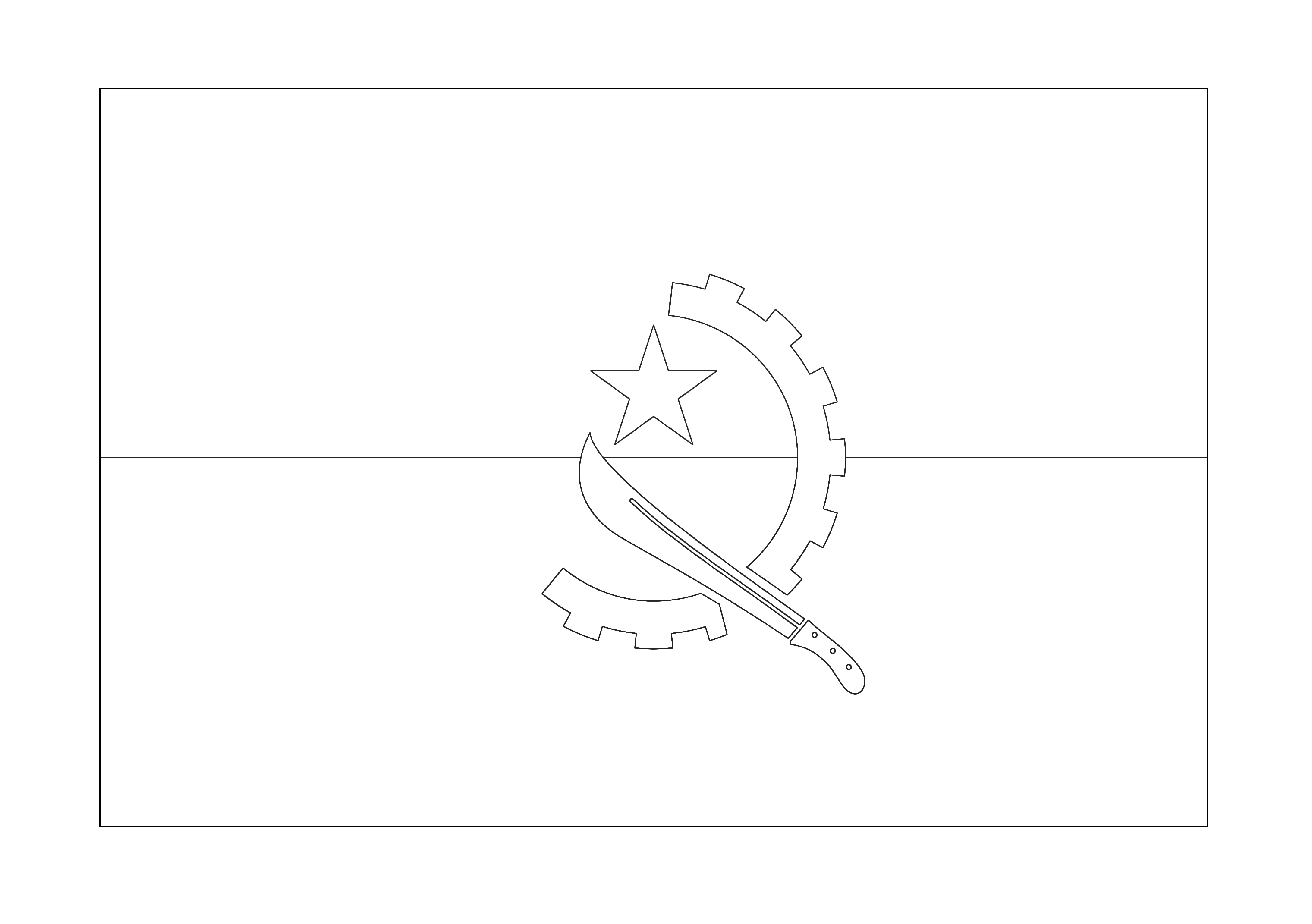 Angola Bayrağı Boyama Sayfası