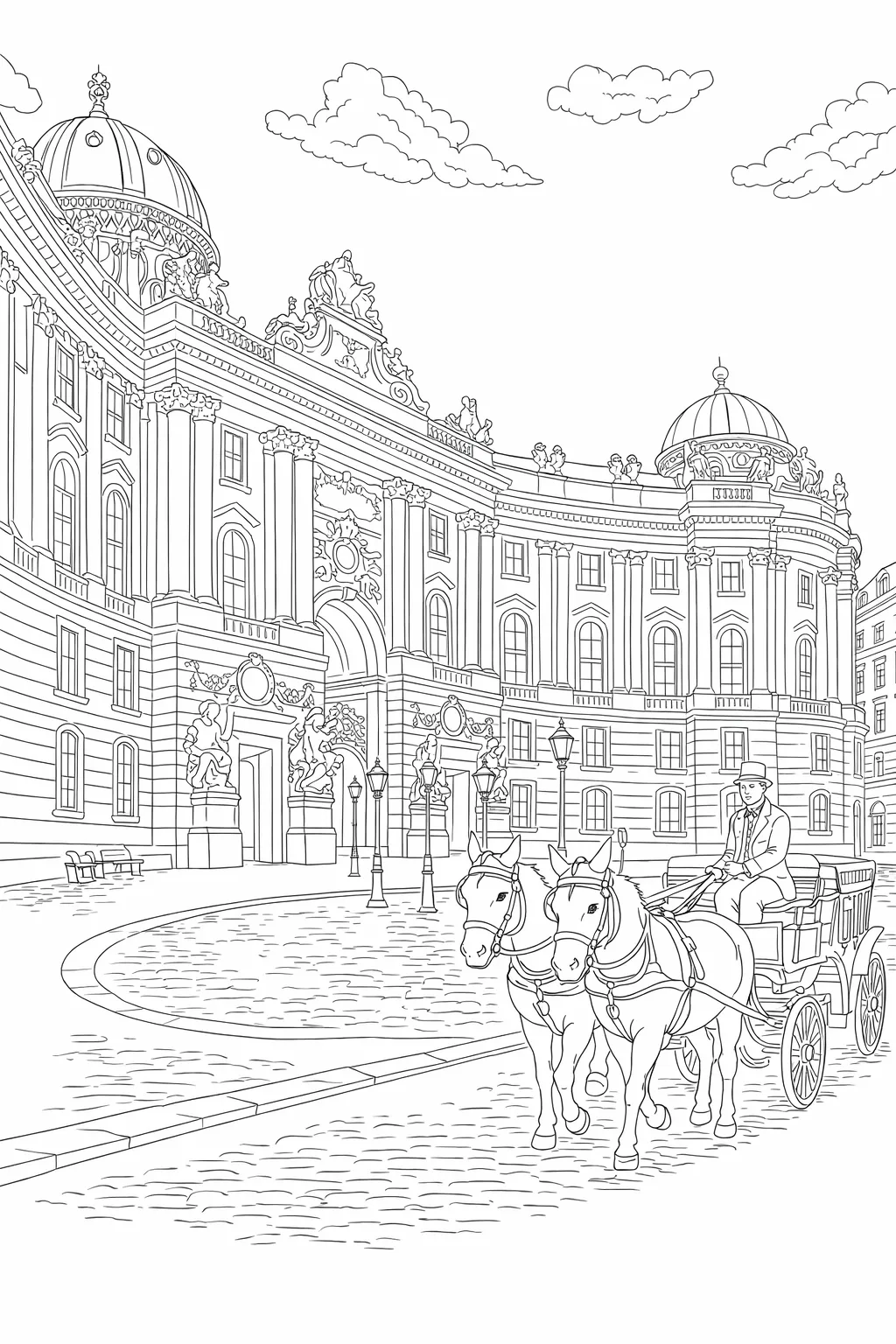 Avusturya Viyana Meydanı Boyama Sayfası