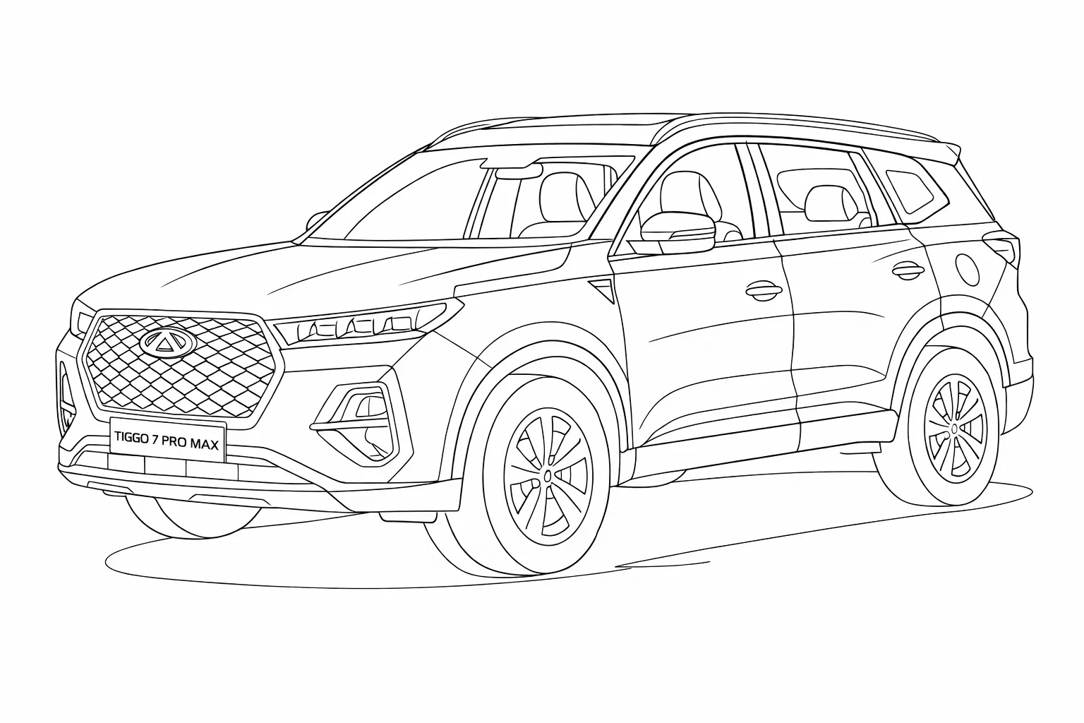 Chery Tiggo Pro 7 Max Araba Boyama Sayfası