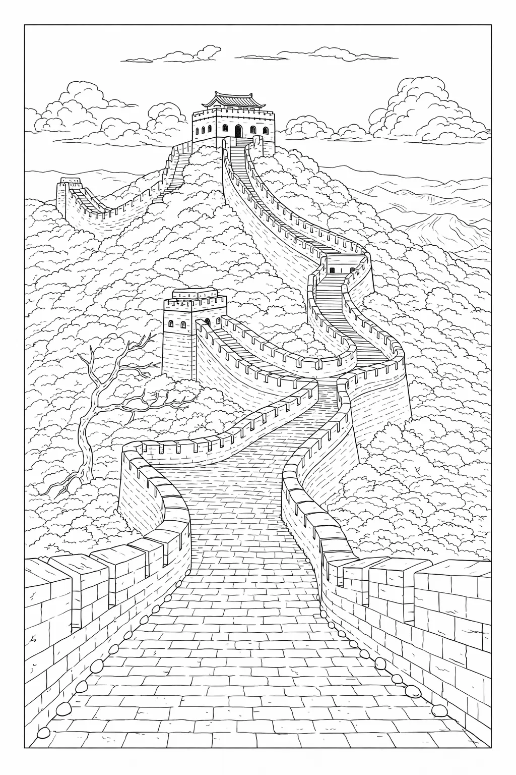 Çin Seddi Boyama Sayfası