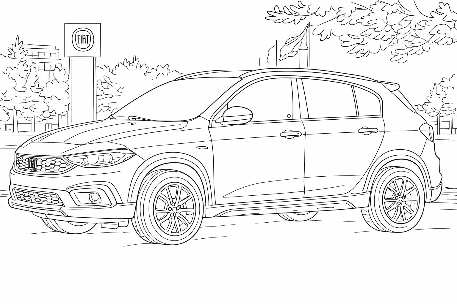 Fiat Egea Cross Araba Boyama Sayfası
