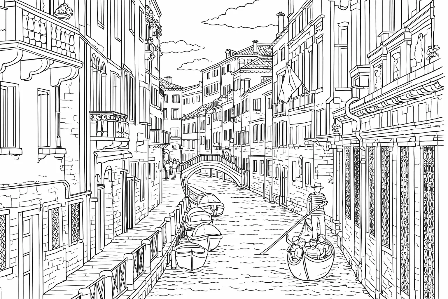 İtalya Venedik Boyama Sayfası