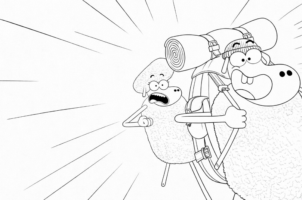 Karateci Kuzu Trico karate yaparken boyama sayfası - Karate Sheep Trico performing karate coloring page - صفحة تلوين الخروف كاراتيه تريكو وهو يمارس الكاراتيه