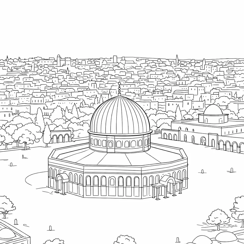 Kubbetüssahra Kudüs Boyama Sayfası