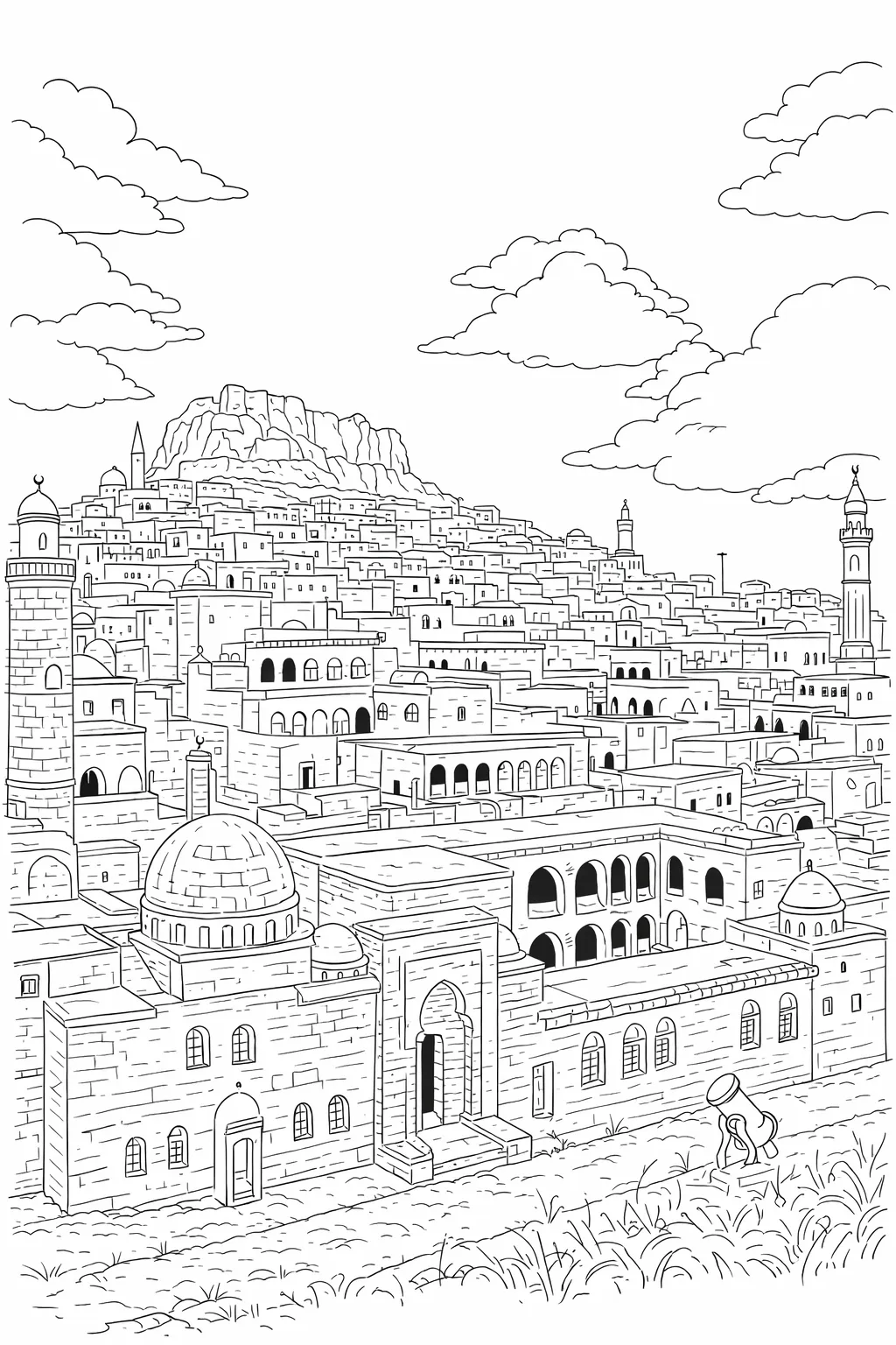 Mardin Eski Evler Boyama Sayfası