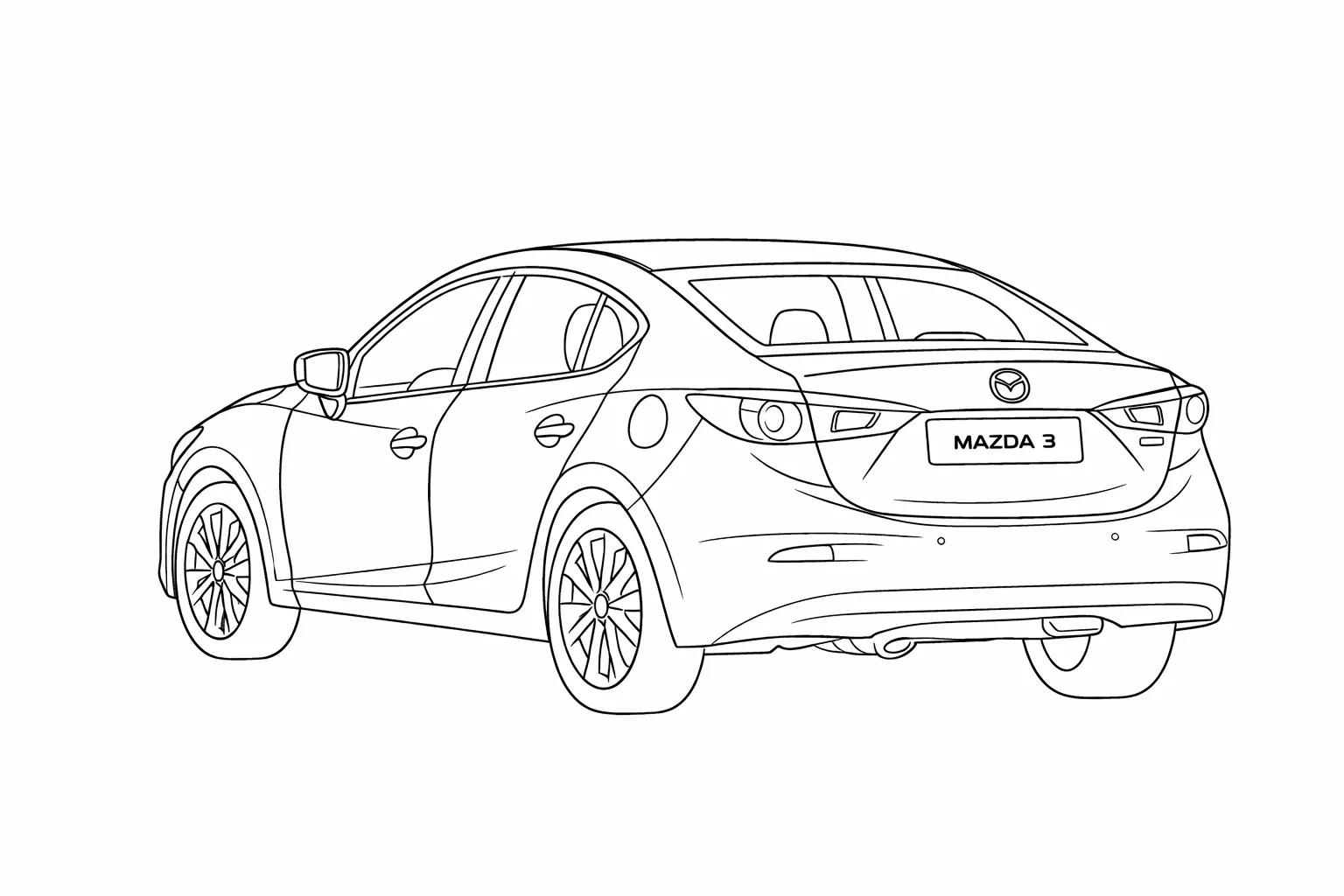 Mazda 3 Araba Boyama Sayfası
