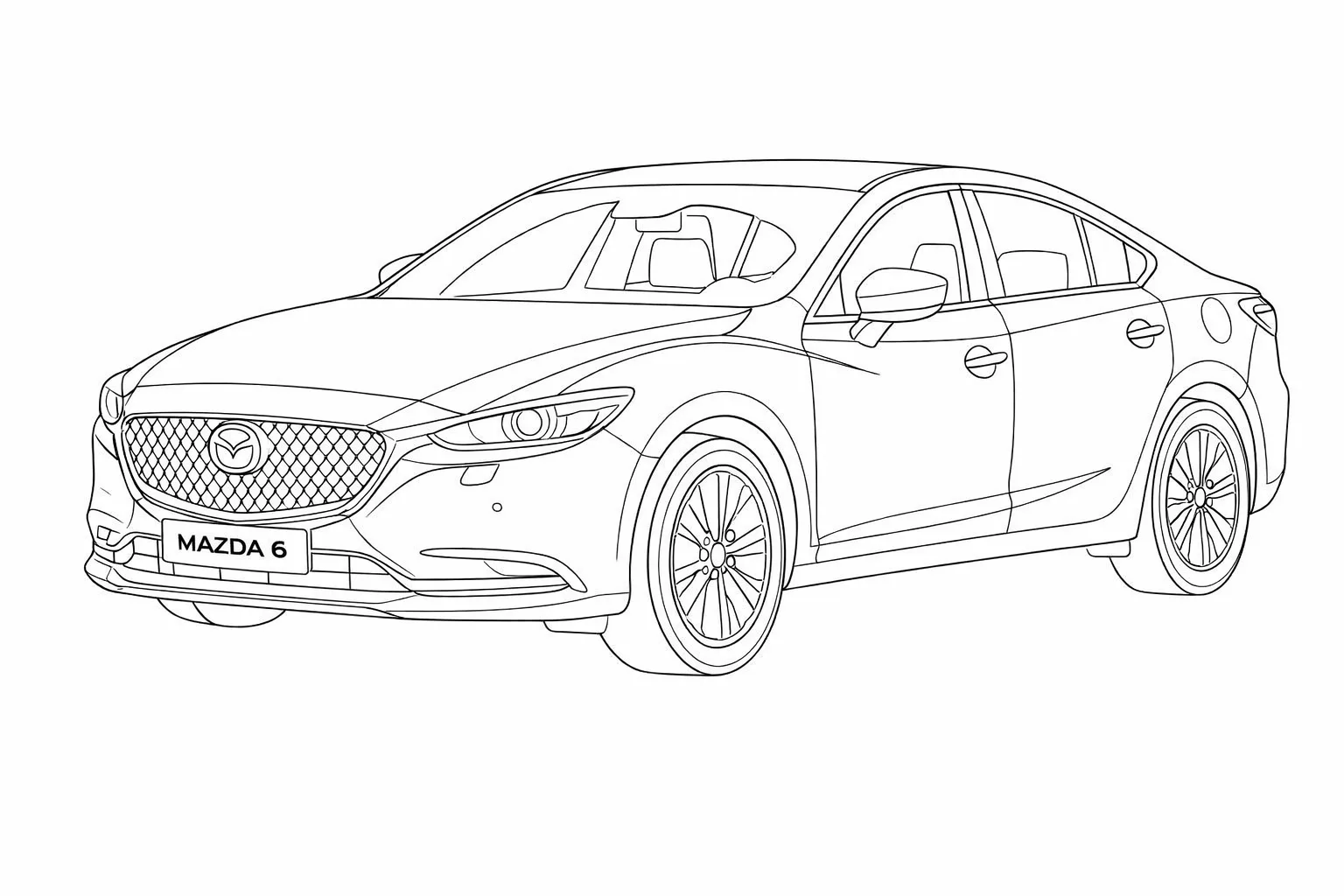 Mazda 6 Sedan Araba Boyama Sayfası