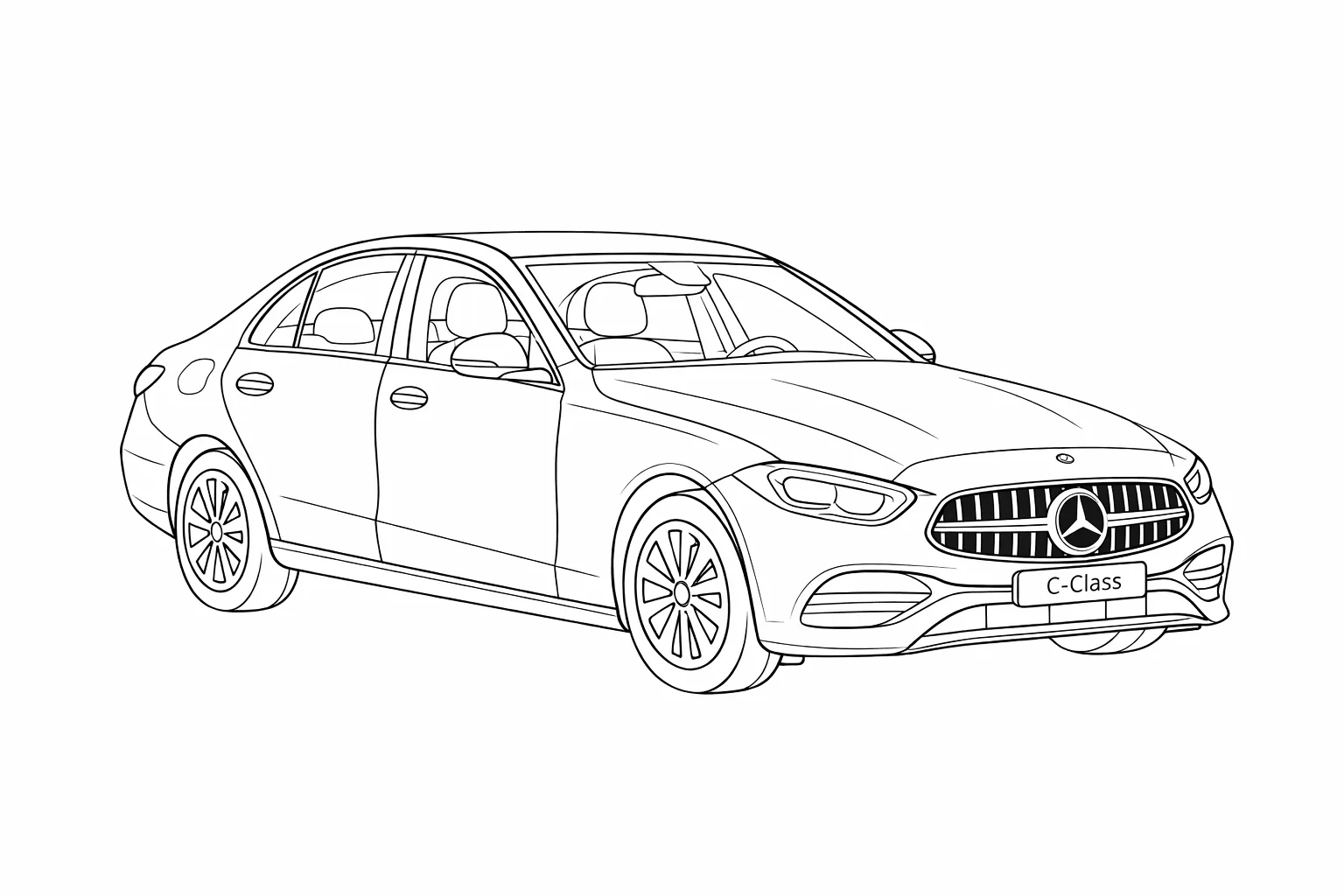 Mercedes C 180 Araba Boyama Sayfası