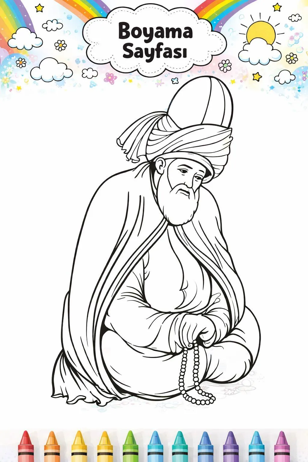 Mevlana Celaleddin Rumi Boyama Sayfası