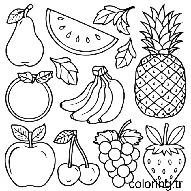 meyveler boyama sayfası