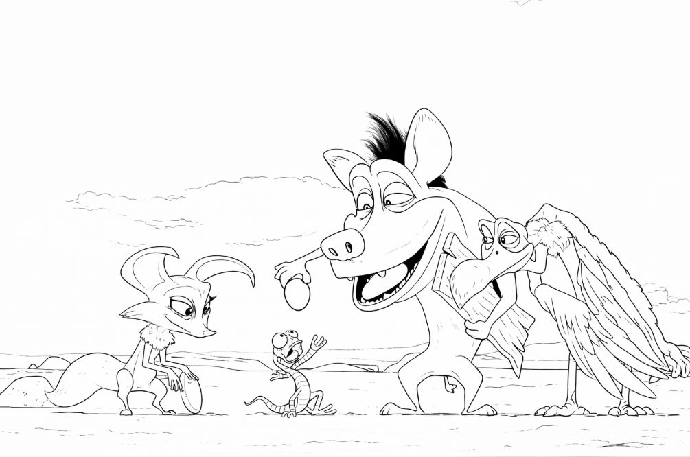 Kertenkele Oskar Çölde Boyama - Oscar the Lizard Desert Coloring - تلوين السحلية أوسكار في الصحراء