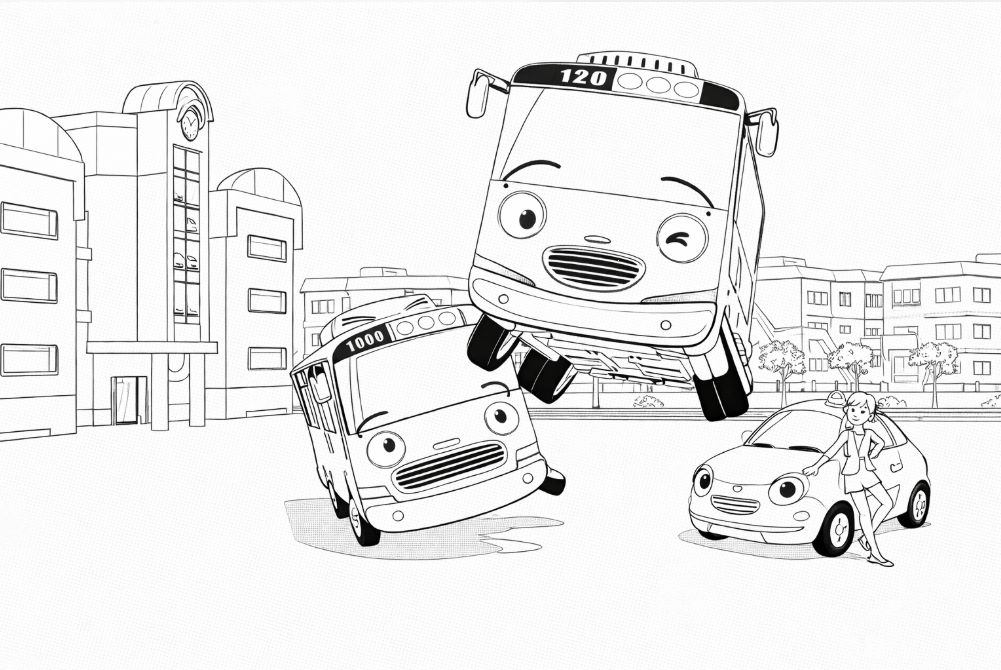 Küçük Otobüs Tayo Boyama Sayfası İndir