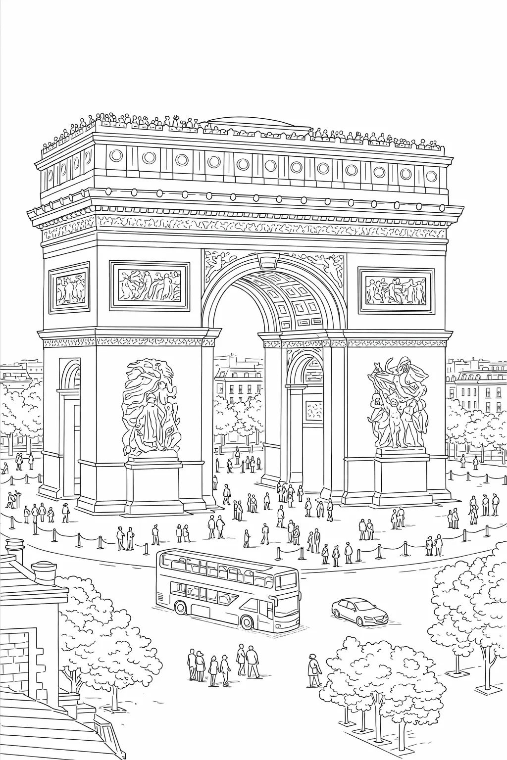 Paris Zafer Takı Boyama Sayfası