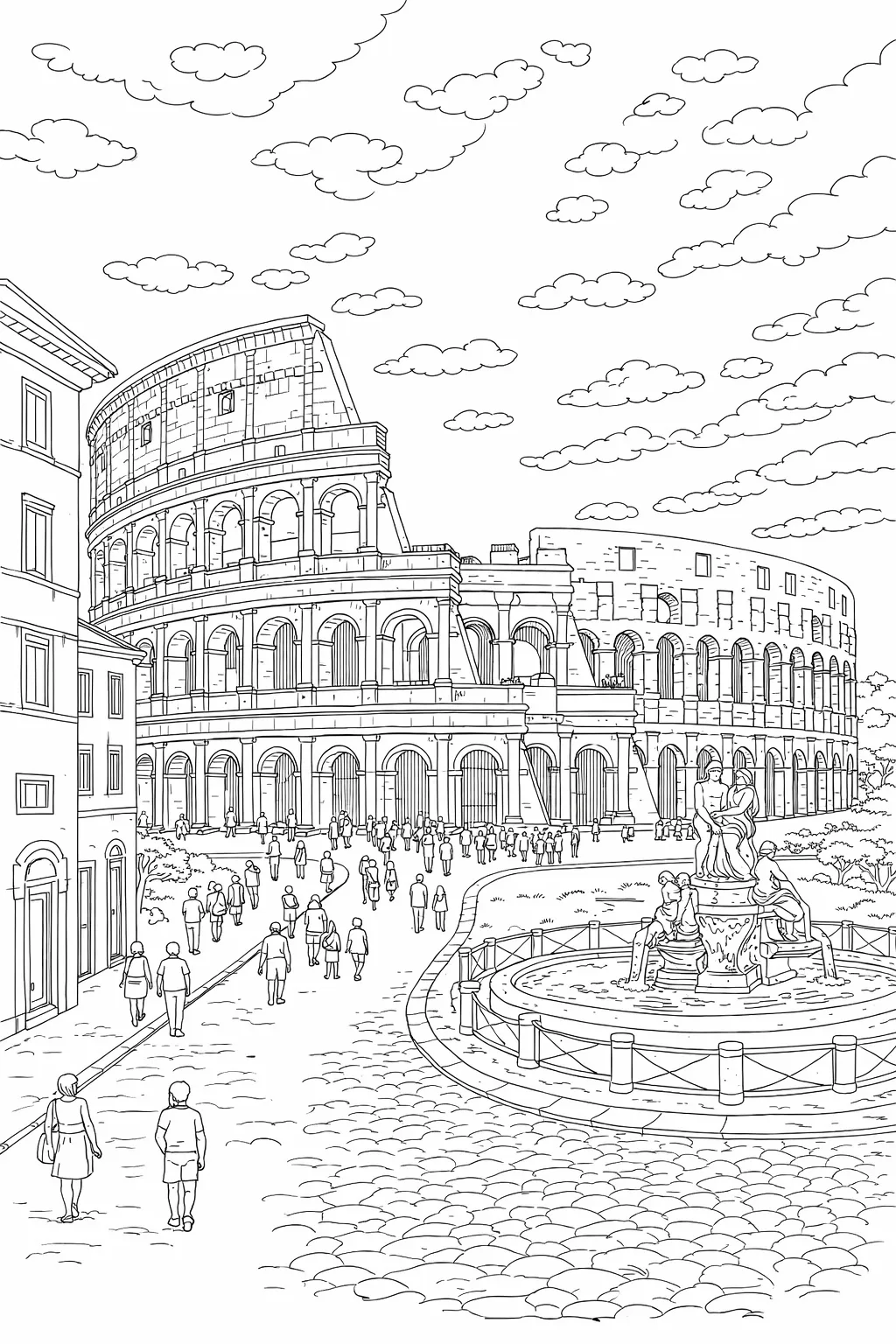 Roma Kolezyum Boyama Sayfası