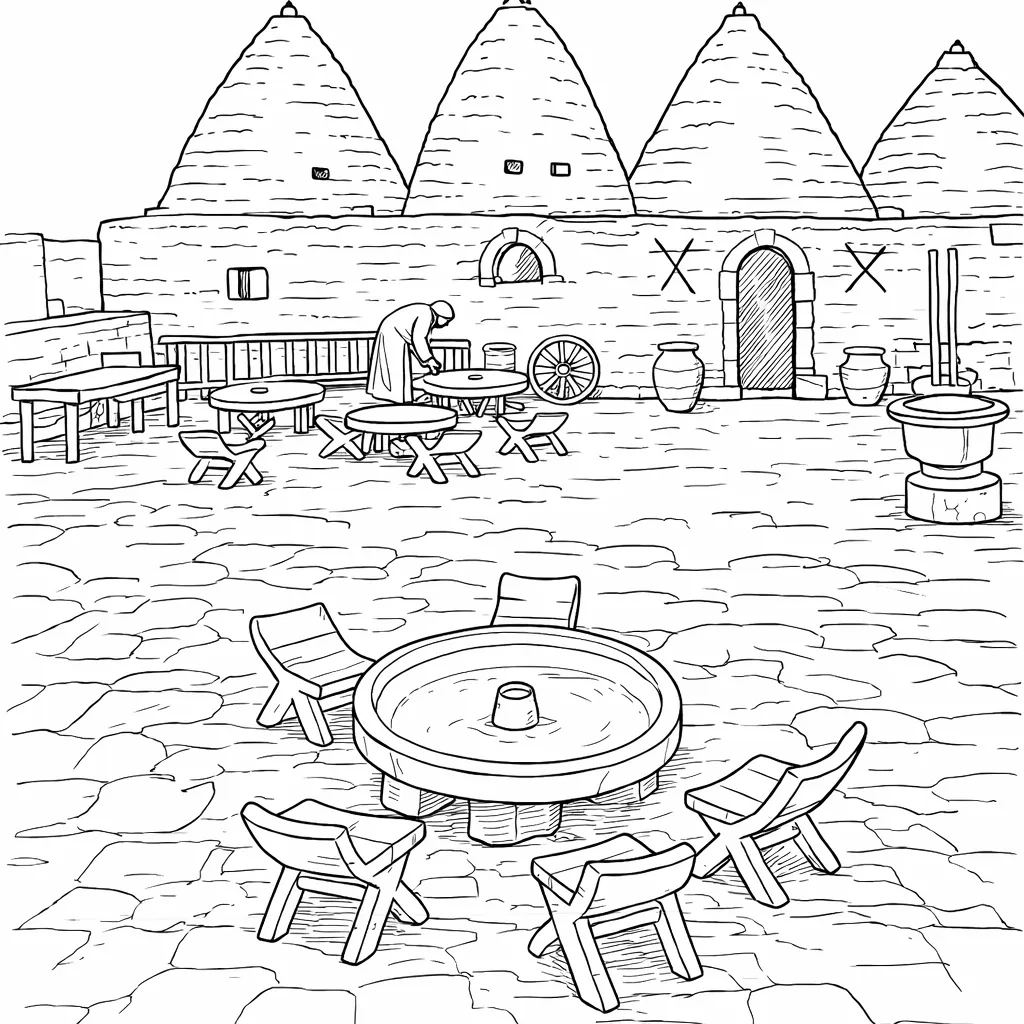 Şanlıurfa Harran Evleri Boyama Sayfası