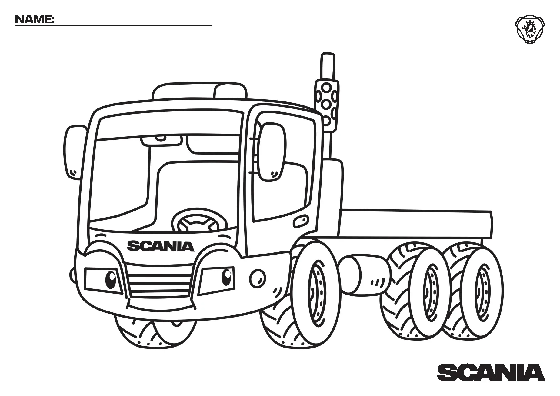 Scania Çekici Kamyon Boyama Sayfası
