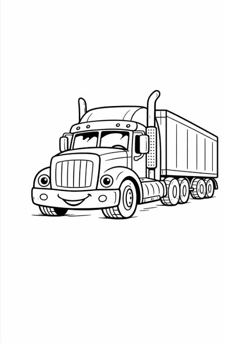 Çocuklar için kolay boyanabilir büyük tekerlekli kamyon - Easy to color big wheeled truck for kids - شاحنة ذات عجلات كبيرة سهلة التلوين للأطفال