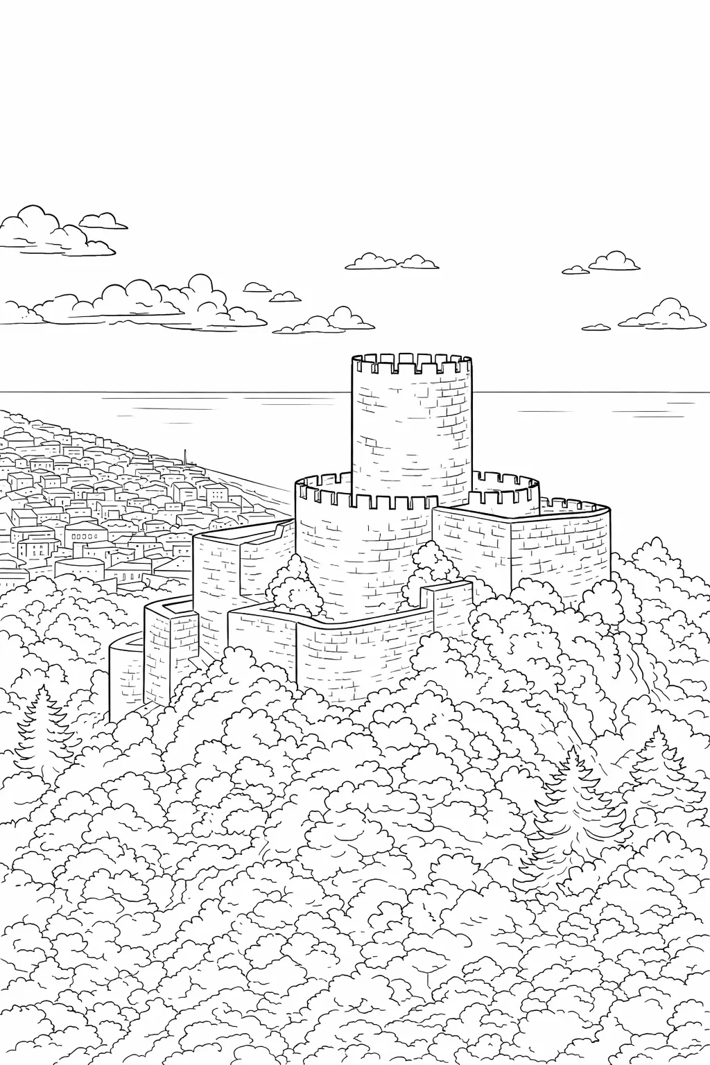 Trabzon Kalesi Boyama Sayfası