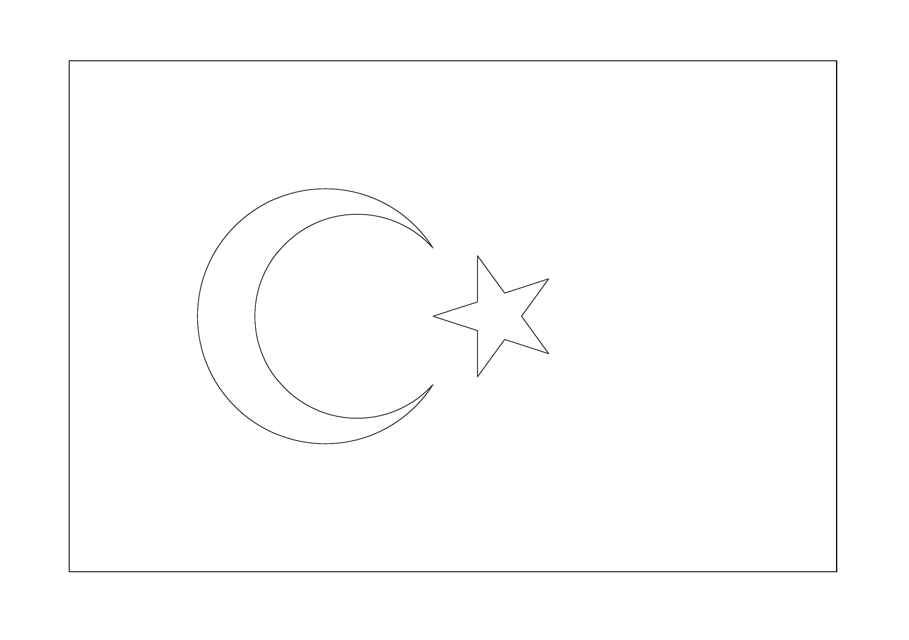 Türk Bayrağı Boyama Sayfası
