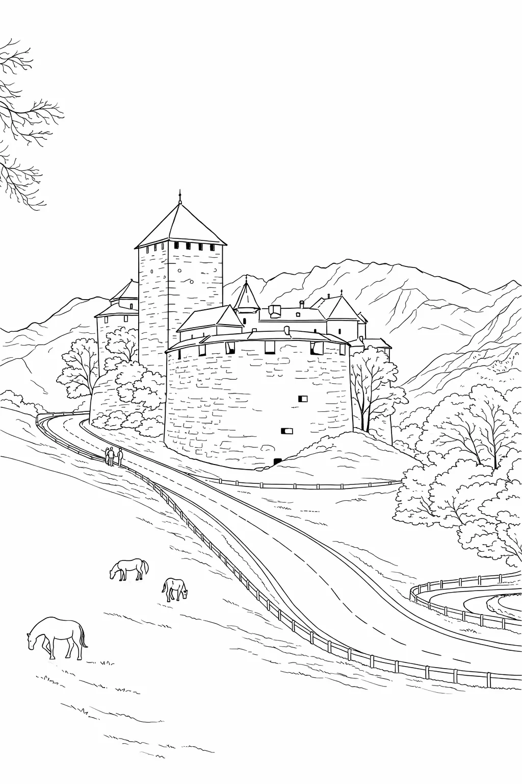 Vaduz Kalesi İngiltere Boyama Sayfası