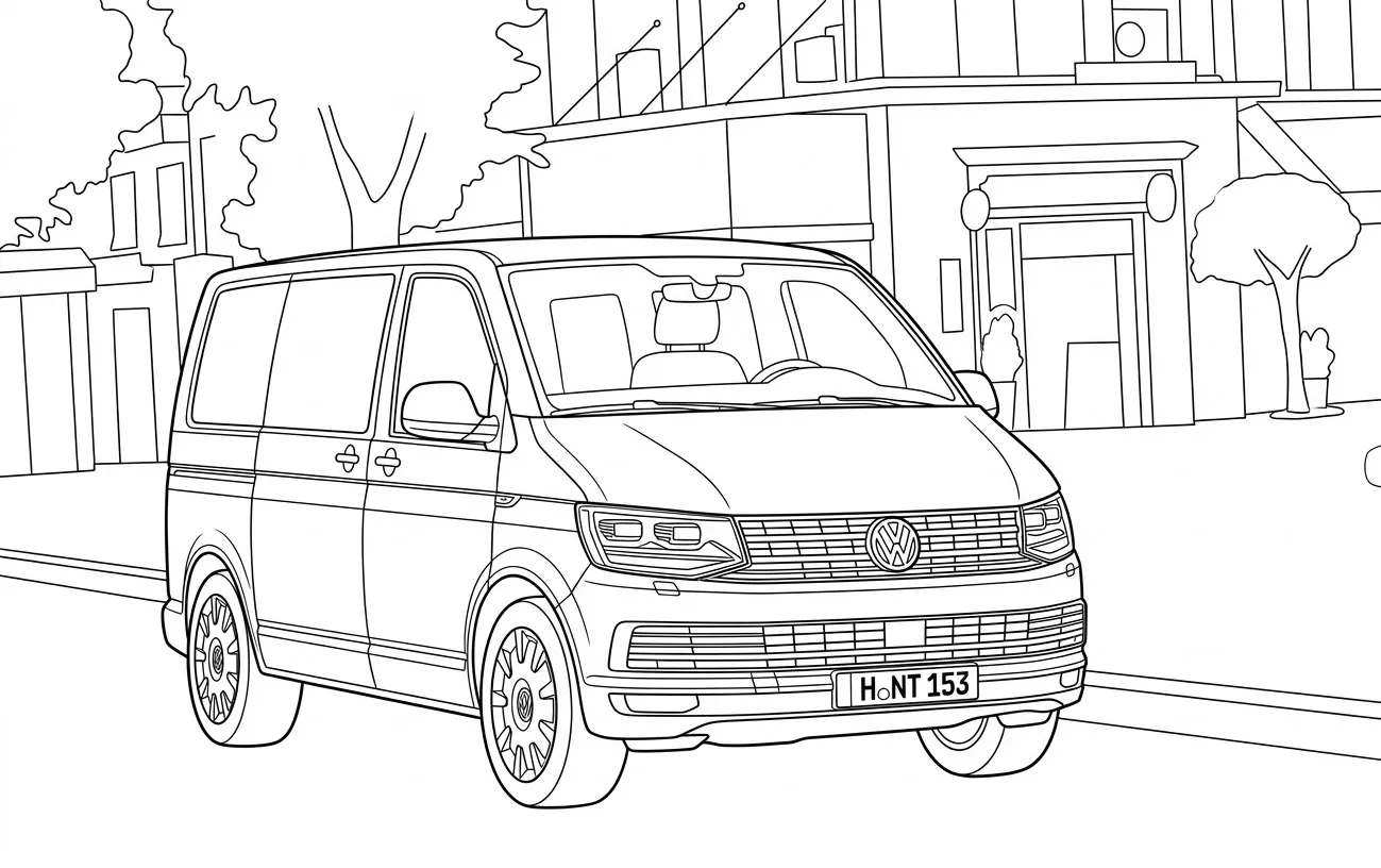 Wolkswagen Trasporter Boyama Sayfası